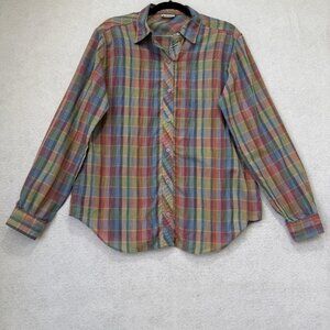 Levi's Shirt Mens Medium Multicolor Plaid Button Front Long Sleeve Madras